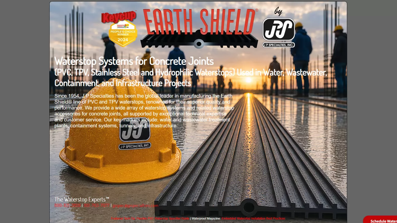 J P Specialties Earth Shield Waterstops